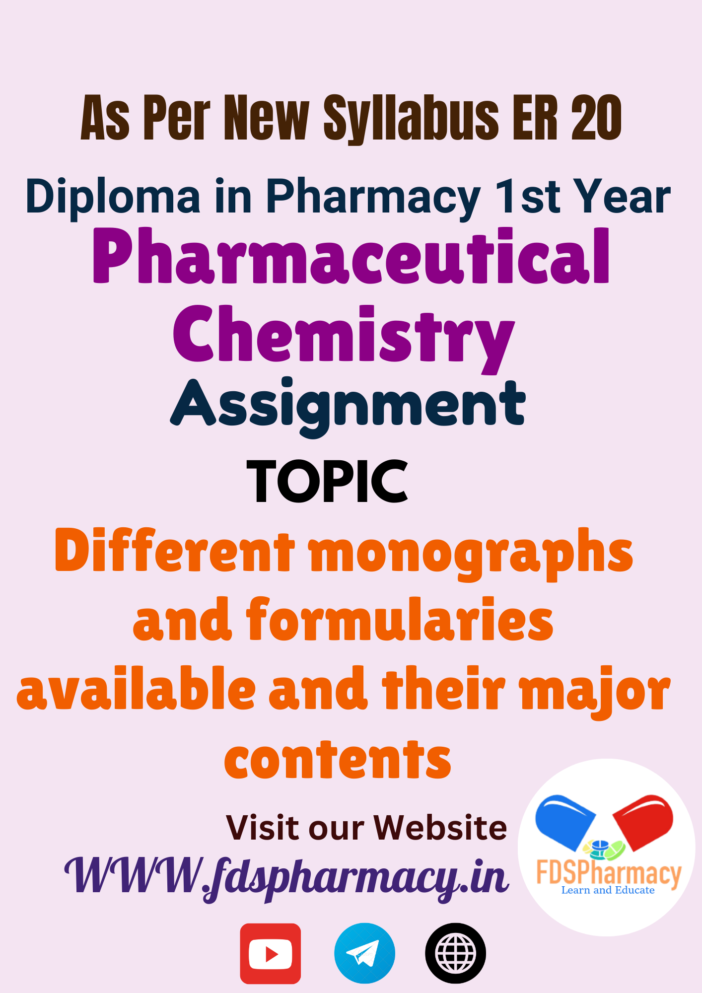 Different monographs and formularies available and their major contents Assignment
