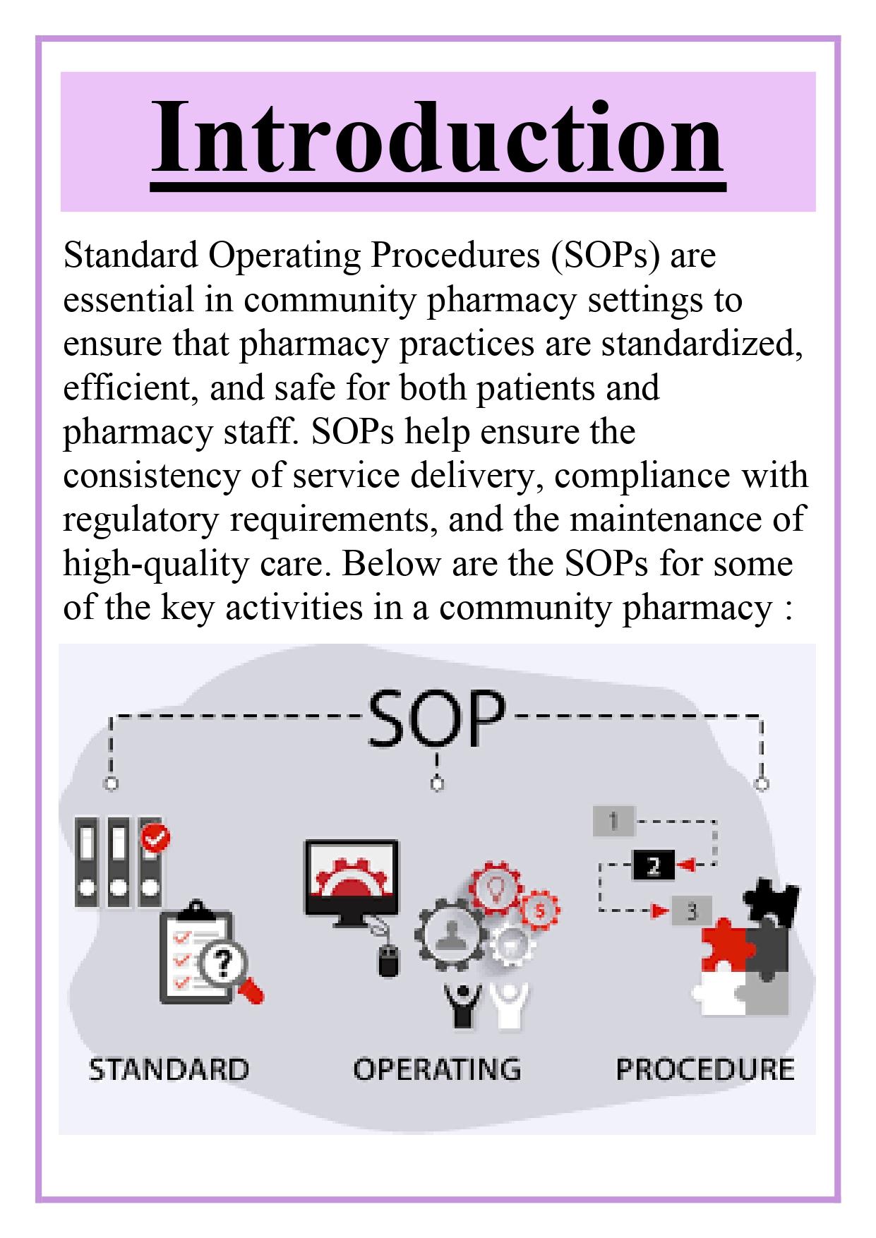 SOPs for various activities in Community Pharmacy (as discussed in Theory and Practical) Assignment - Image 5