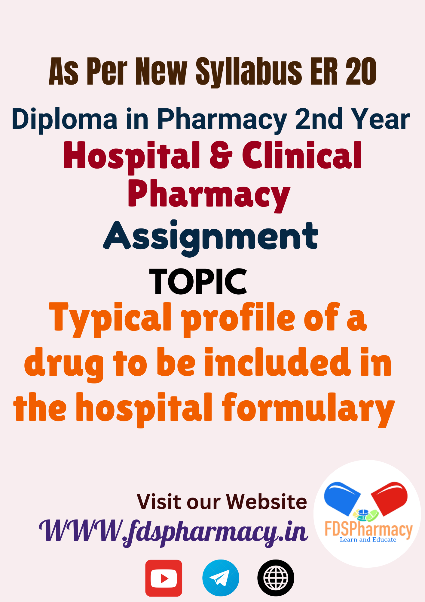 Typical profile of a drug to be included in the hospital formulary Assignment