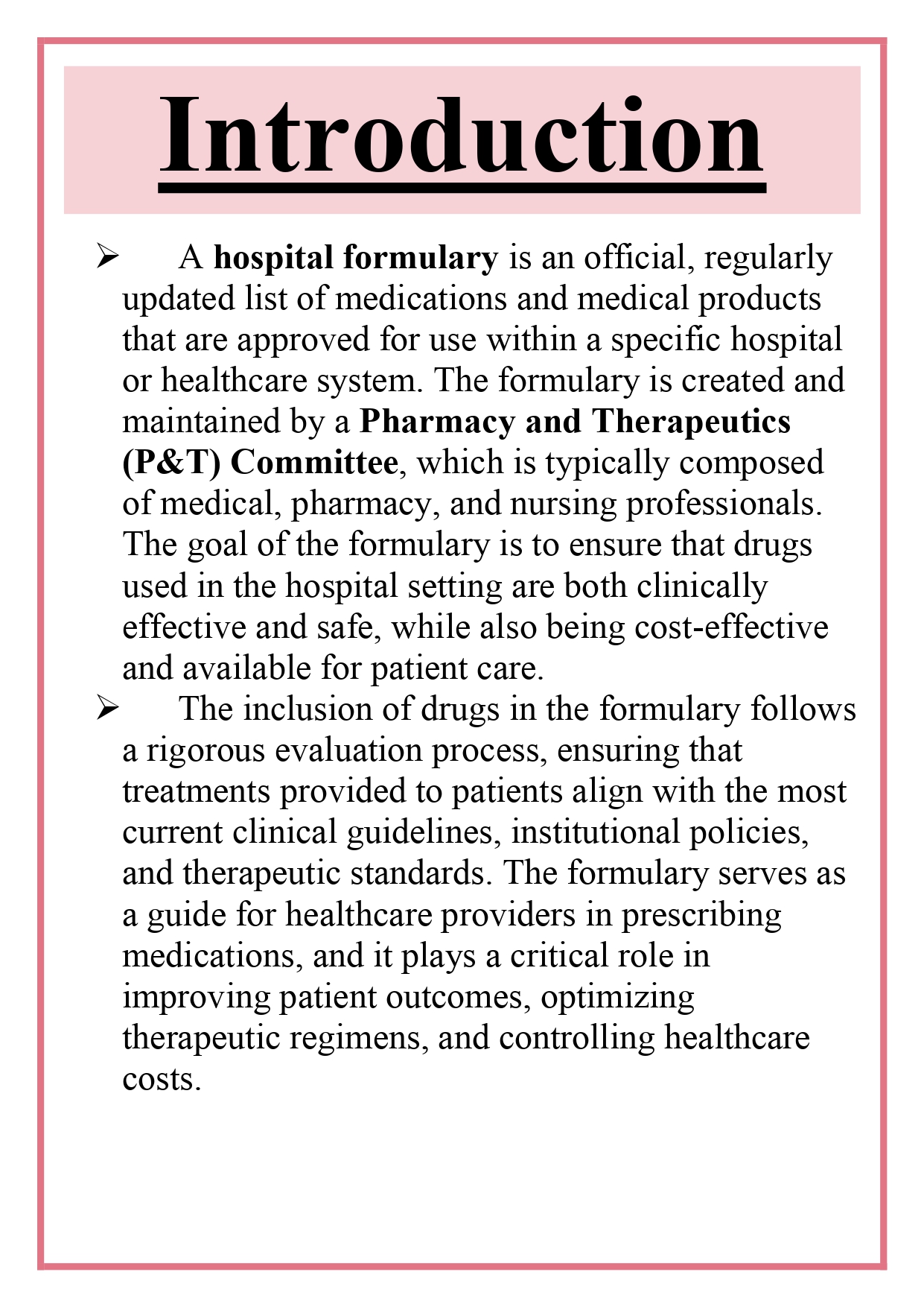 Typical profile of a drug to be included in the hospital formulary Assignment - Image 5