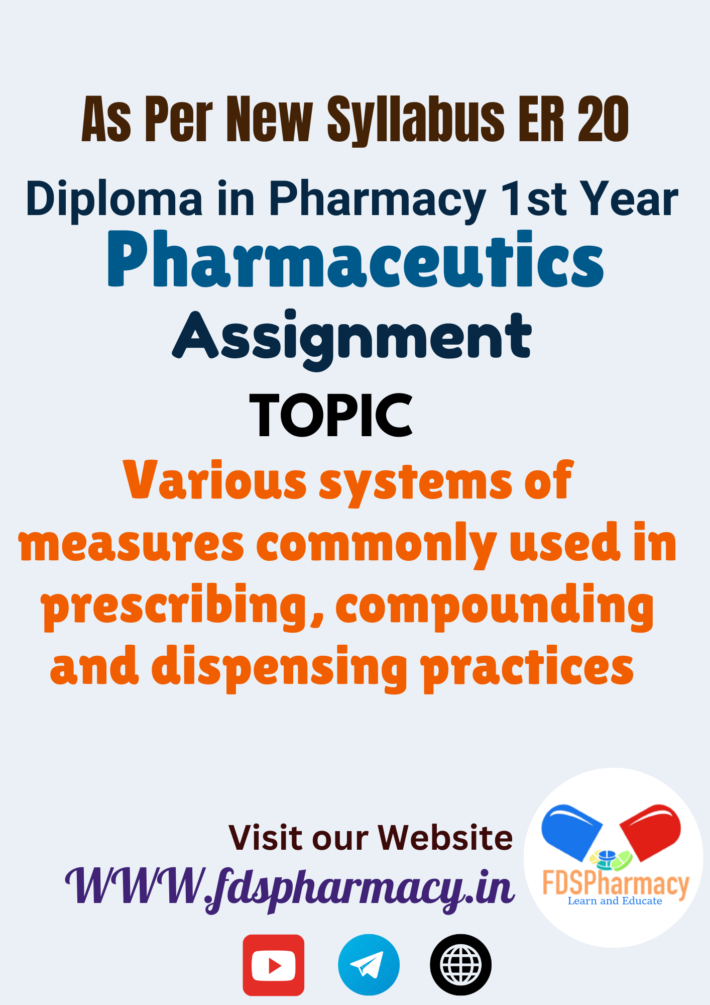 Various systems of measures commonly used in prescribing, compounding and dispensing practices Assignment