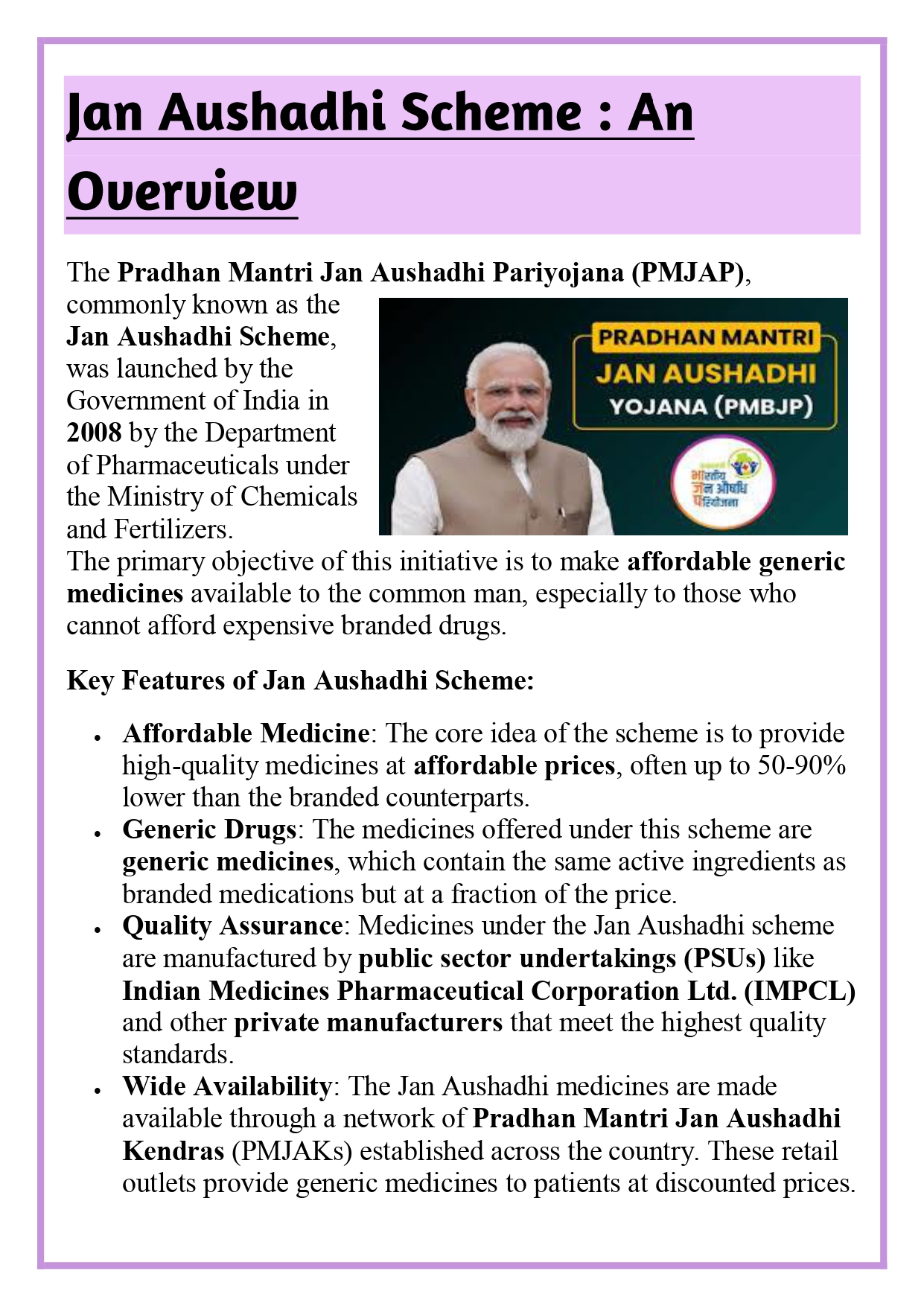 Jan Aushadhi and other Generic Medicine initiatives in India Assignment - Image 6