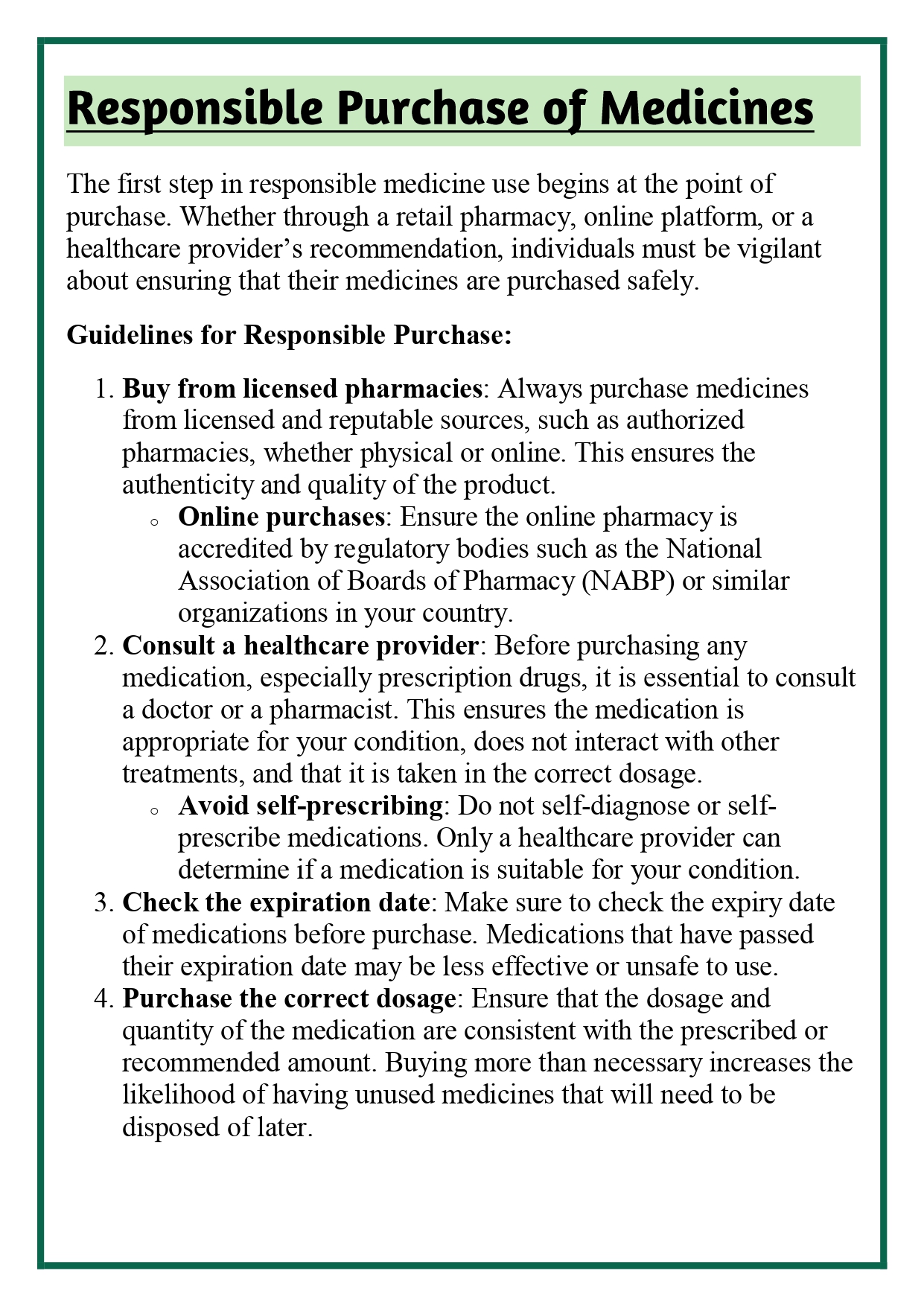 Responsible Use of Medicines: From Purchase to Disposal Assignment - Image 6