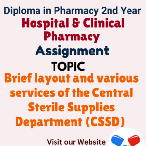 Brief layout and various services of the Central Sterile Supplies Department (CSSD) Assignment