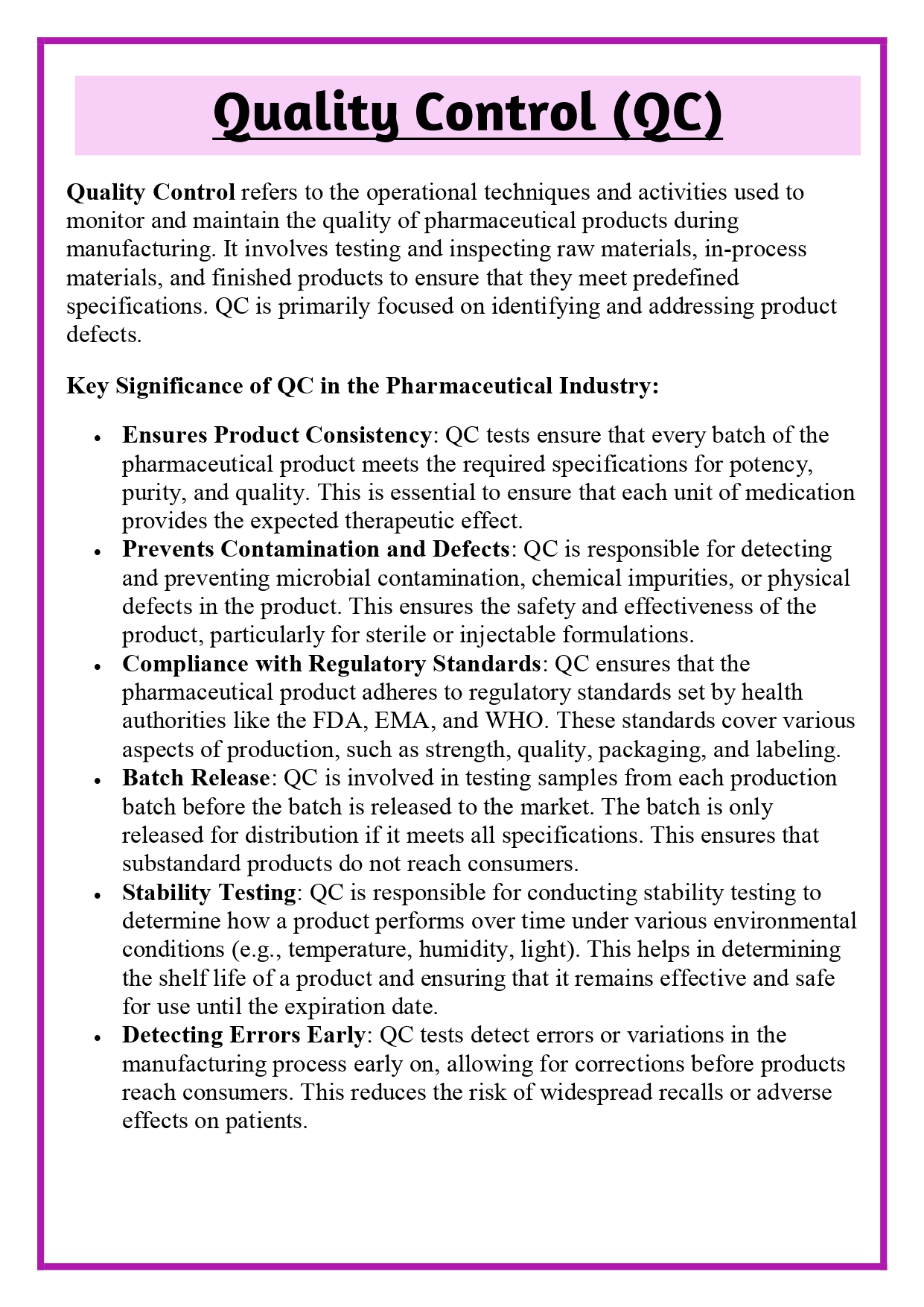 Significance of quality control and quality assurance in pharmaceutical industries Assignment - Image 7