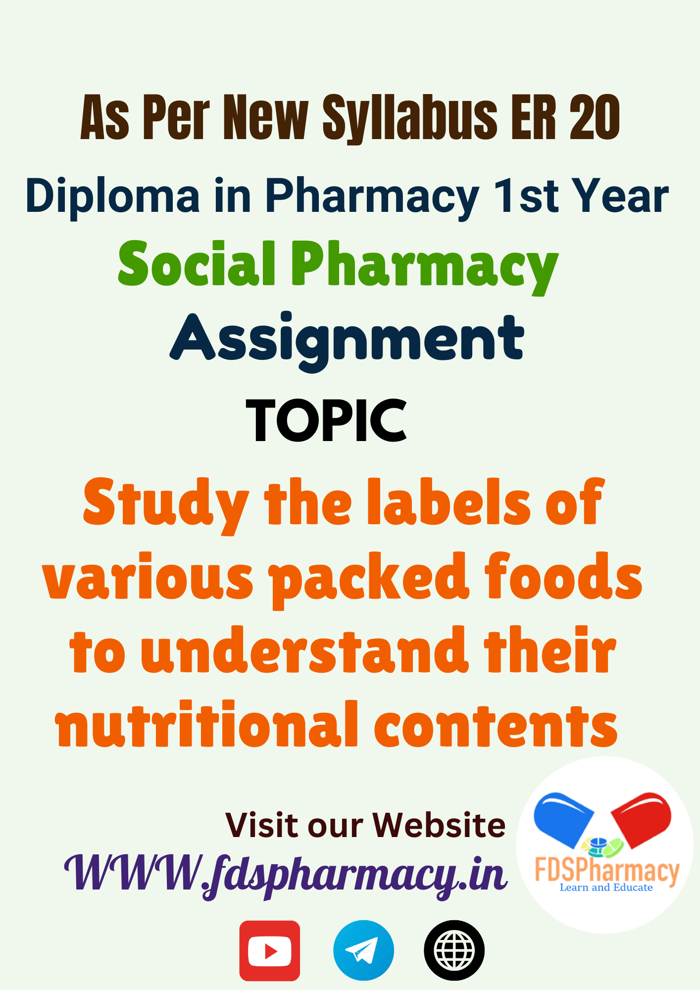 Study the labels of various packed foods to understand their nutritional contents Assignment