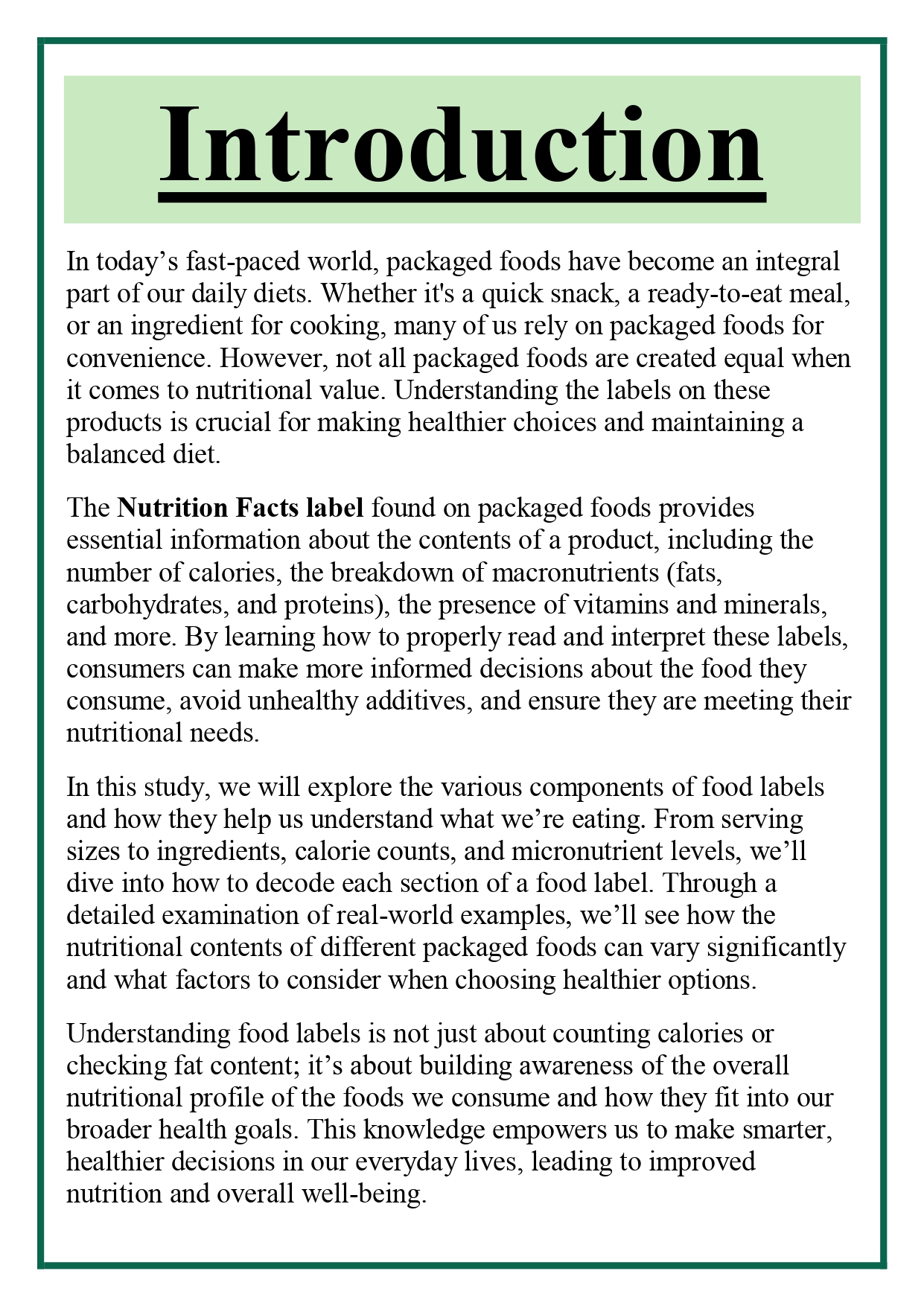 Study the labels of various packed foods to understand their nutritional contents Assignment - Image 5