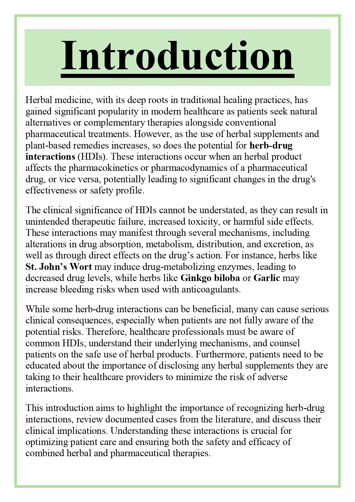 Herb-Drug interactions documented in the literature and their clinical significances Assignment - Image 5
