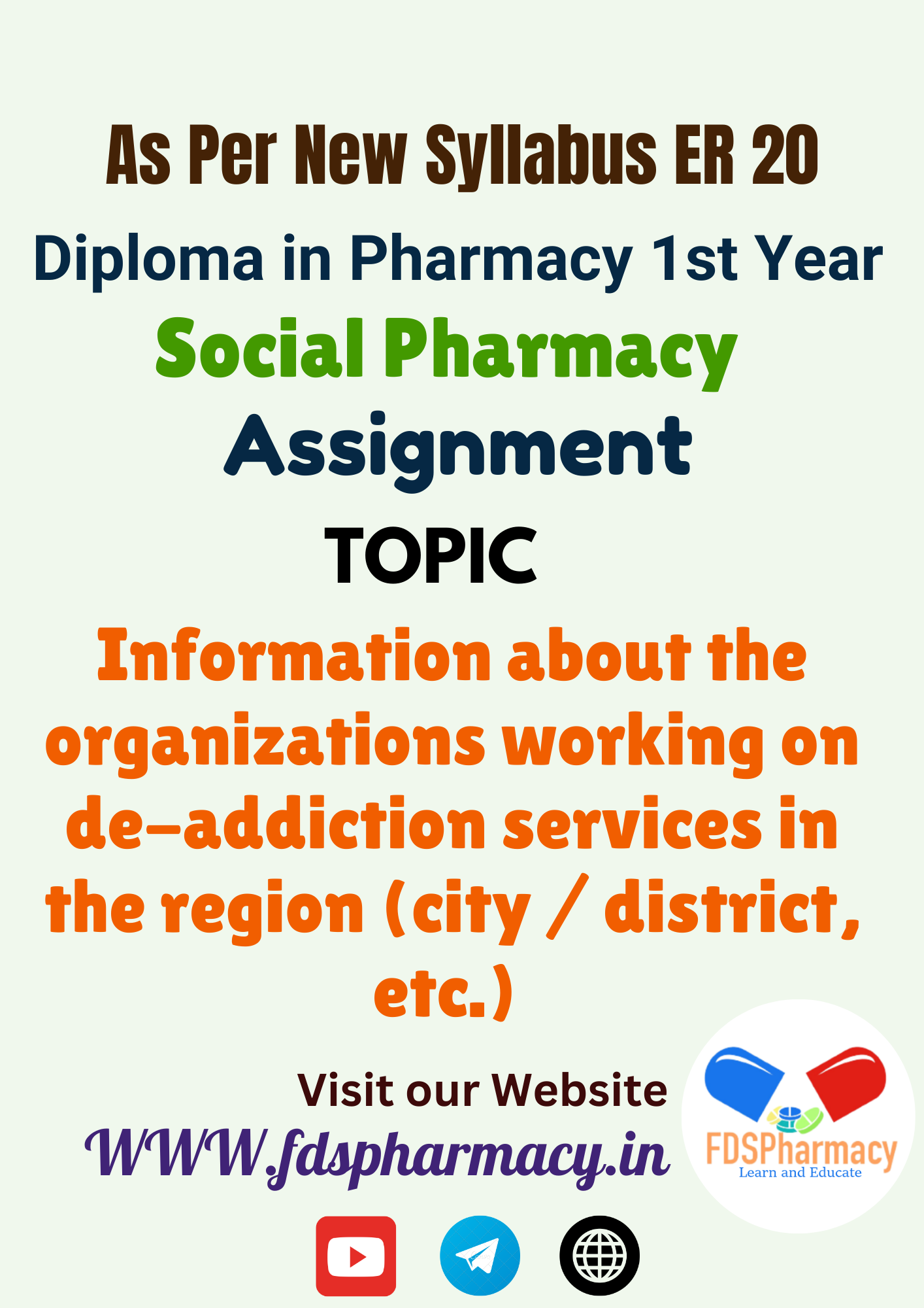 Information about the organizations working on de-addiction services in the region (city / district, etc.) Assignment