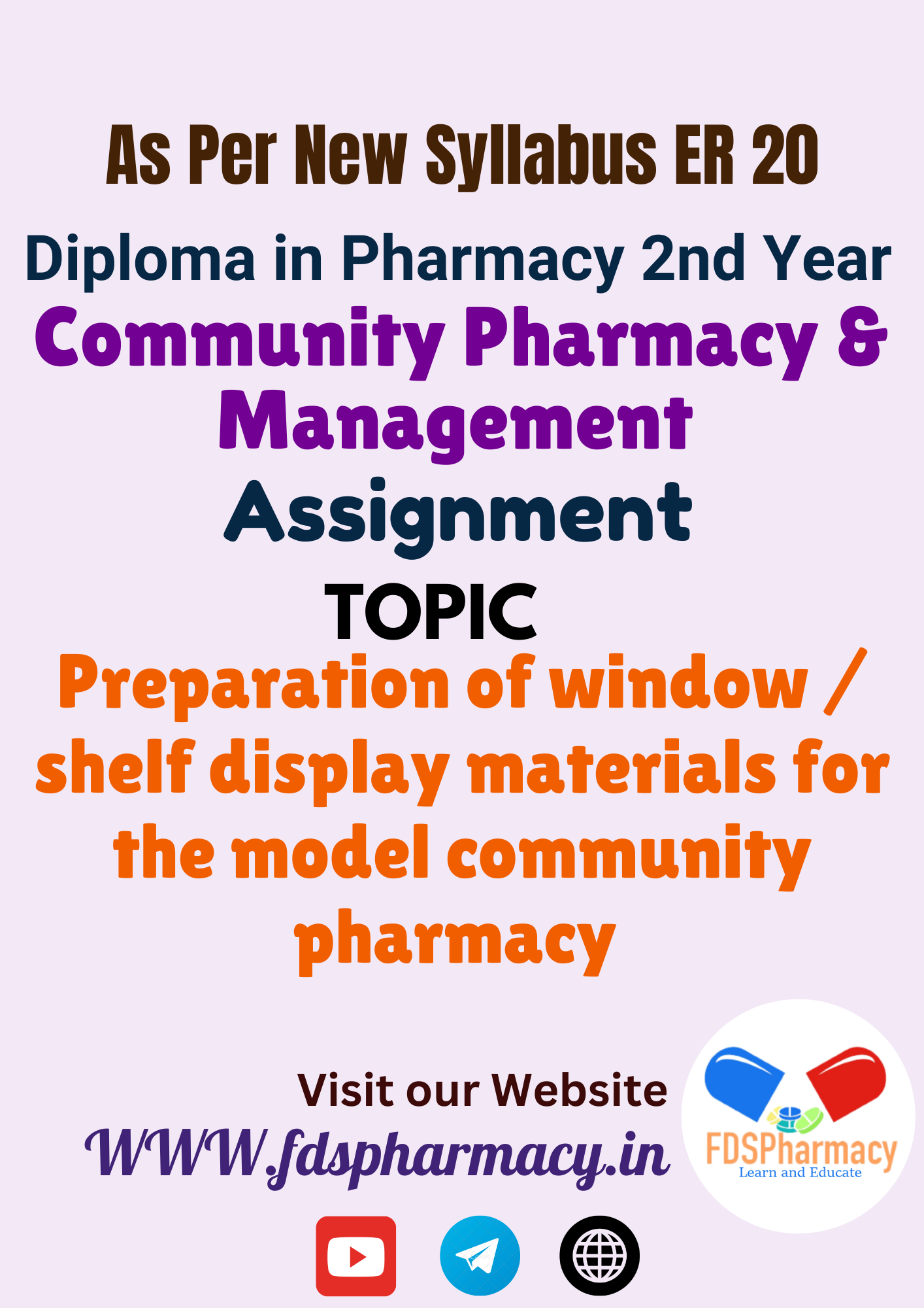 Preparation of window / shelf display materials for the model community pharmacy Assignment