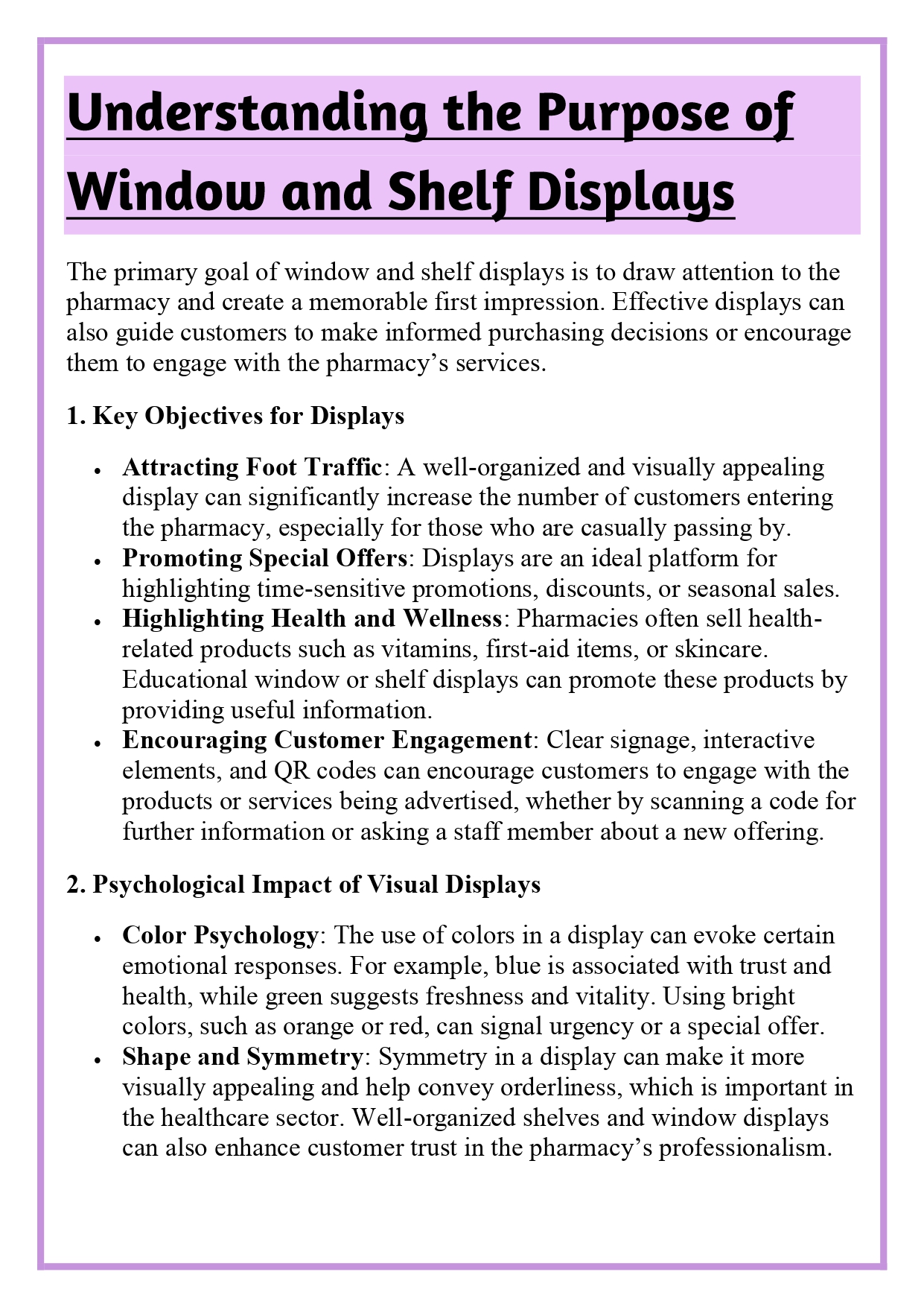 Preparation of window / shelf display materials for the model community pharmacy Assignment - Image 6