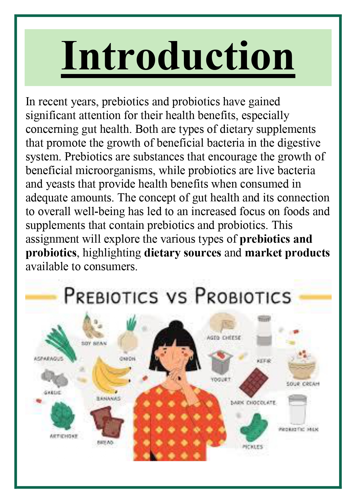 Various Prebiotics or Probiotics (dietary and market products) Assignment - Image 5