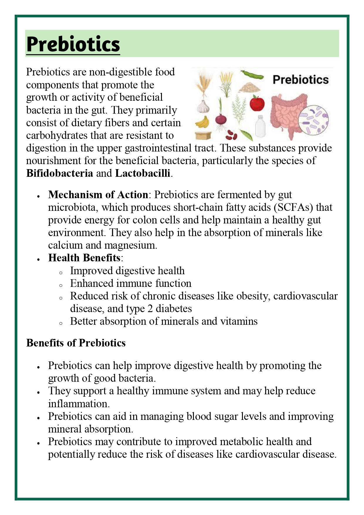 Various Prebiotics or Probiotics (dietary and market products) Assignment - Image 6