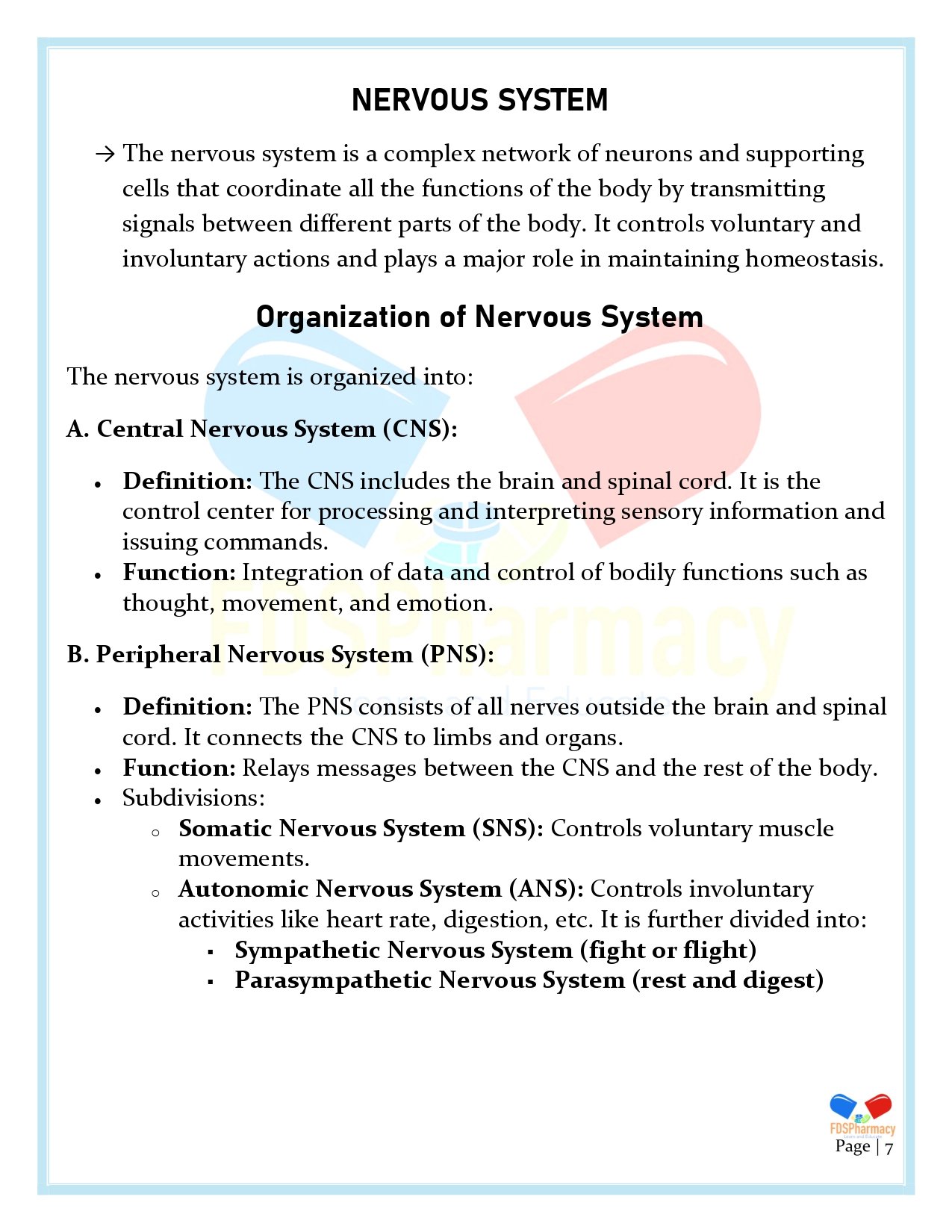 Human anatomy and physiology – II All Unit Notes – FDSPharmacy