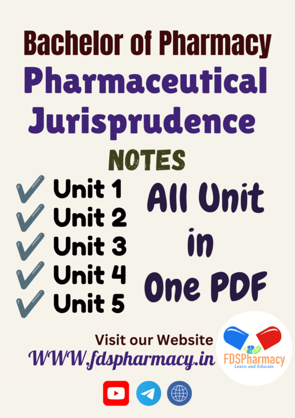 Pharmaceutical Jurisprudence All Unit Notes