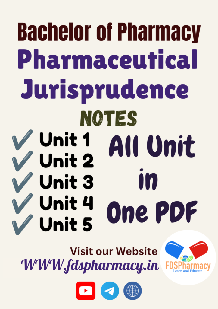 Pharmaceutical Jurisprudence All Unit Notes