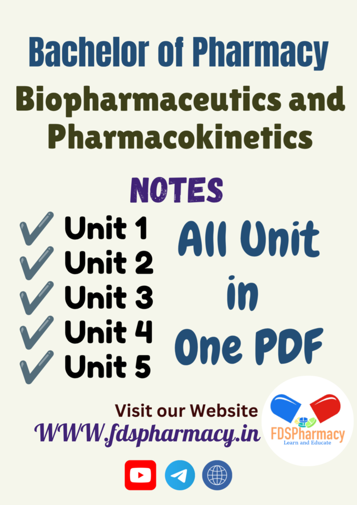 Biopharmaceutics and Pharmacokinetics All Unit Notes