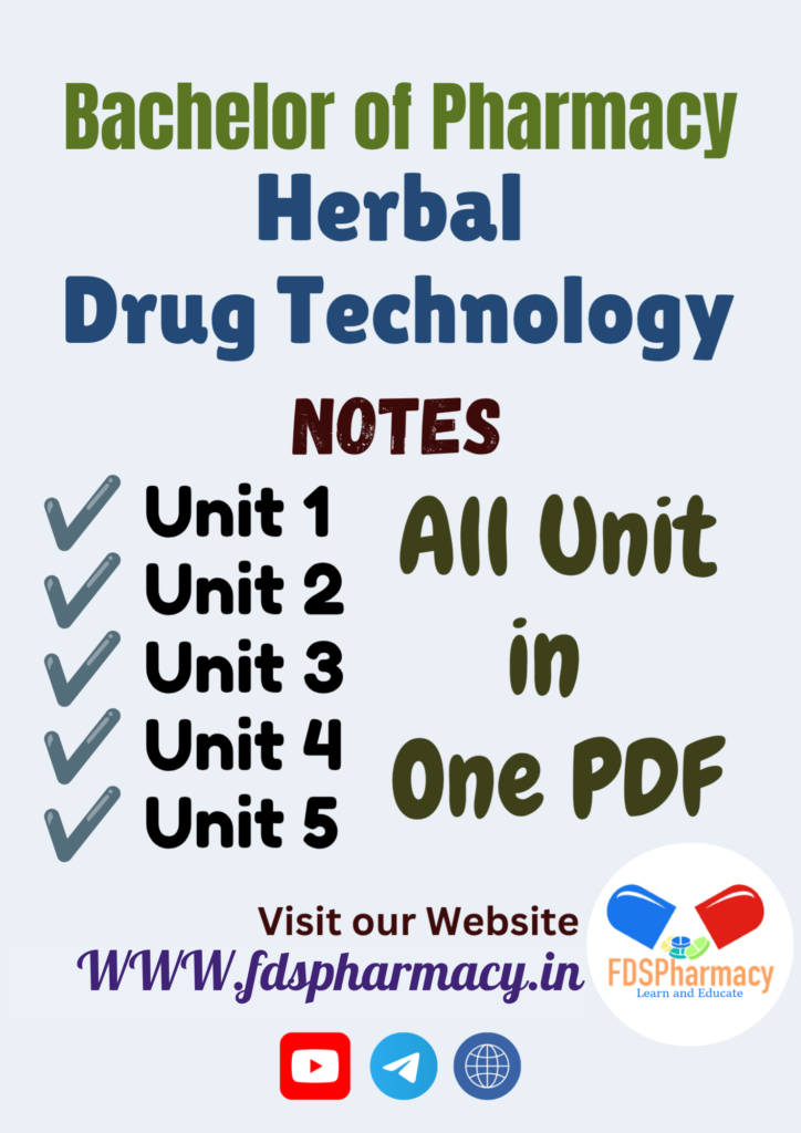 Herbal Drug Technology All Unit Notes