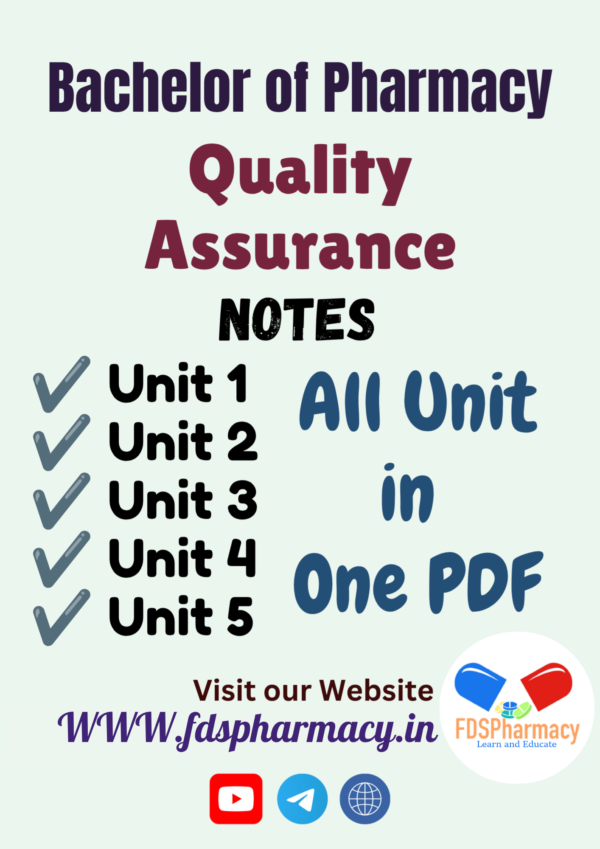 Pharmaceutical Quality Assurance All Unit Notes